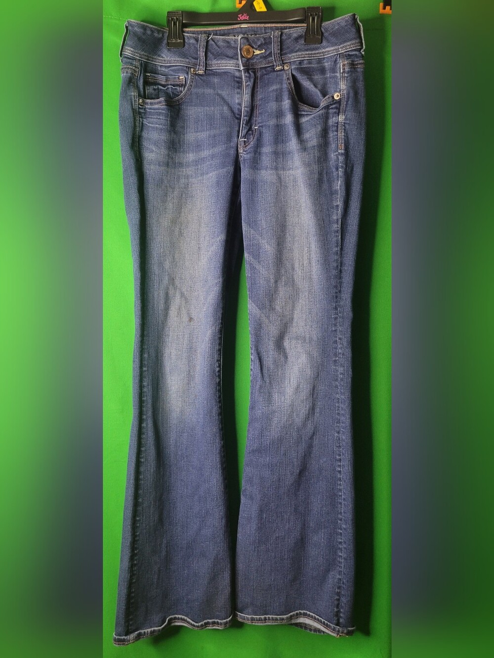 American Eagle Outfitters Flare Jeans Sz 8 Regular Kick Boot Super Stretch Y2k